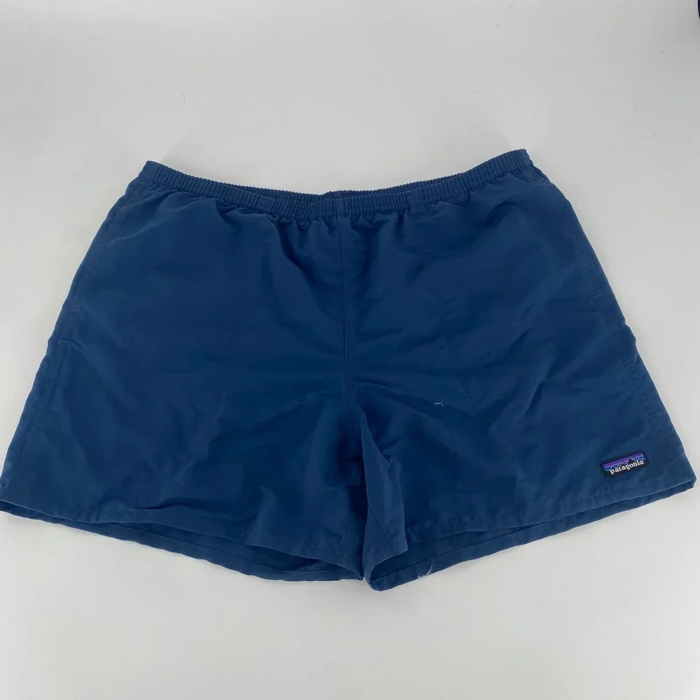 Patagonia Mens Swim Trunks Shorts Navy Blue Elastic Waist‎ Size XXL